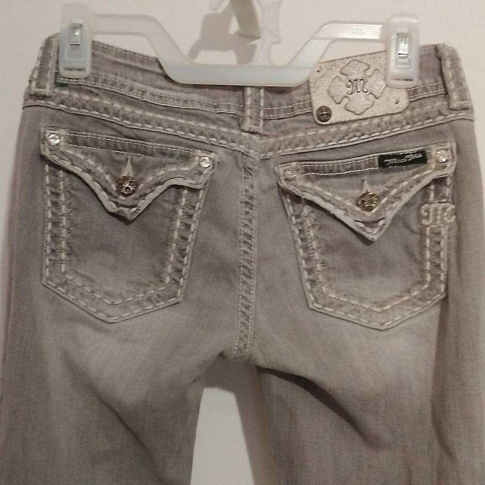 Miss Me Gray Skinny Jeans. Sz 28 - Picture 7 of 7